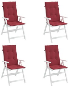 Almofadões p/ cadeiras altas jardim 4 pcs tecido vermelho tinto