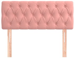 Cabeceira de cama veludo 100x7x78/88 cm rosa