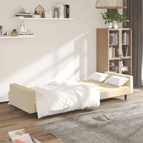 Sofá-cama de 2 lugares veludo cor creme
