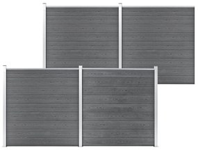 vidaXL Painel de vedação para jardim 699x186 cm WPC cinzento