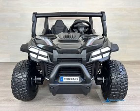 Buggy elétrico para crianças 2 lugares 1000R 4x4 24V, Rodas de borracha, Banco em pele sintética Preto