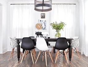 Conjunto 4 Cadeiras de Cozinha e Sala de Jantar  TOWER PP (SU), madeira, polipropileno preto