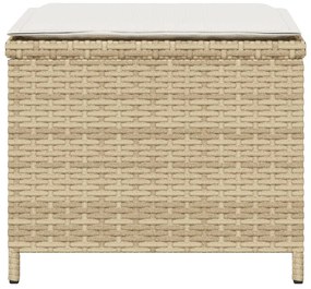 Bancos de jardim com almofadões 4 pcs 40x40x35 cm vime PE bege