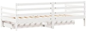 Sofá-cama com gavetas 90x200 cm madeira de pinho maciça