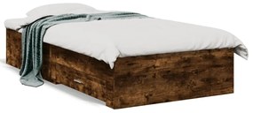 vidaXL Estrutura de cama c/ gavetas derivados madeira carvalho fumado