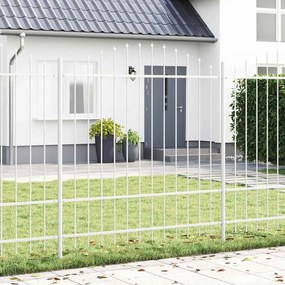 vidaXL Cerca de Jardim com Topo Arqueado Branca 3,4x1,75 m em Aço
