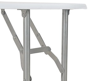 3 pcs conjunto jantar dobrável com prateleira MDF e aço branco