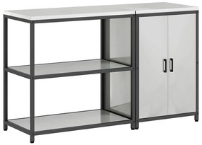 Conjunto de Armazenamento de Cozinha com prateleira 2 pcs Prata