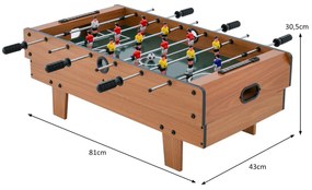 Mesa de Jogo Combo 4 em 1 Mesa de matraquilhos, com Mesa de Bilhar, Ping Pong e Hóquei Air e Acessórios para crianças Natural