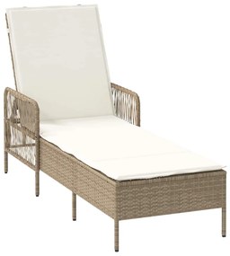 Conjunto de Espreguiçadeiras Conjunto de 3 Bege e Creme