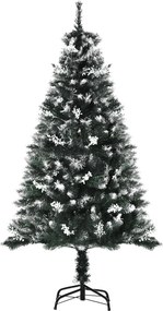 HOMCOM Árvore de Natal Artificial 150 cm com 378 Ramos 41 Decorações Suporte em Aço Dobrável e Base Destacável Verde | Aosom Portugal