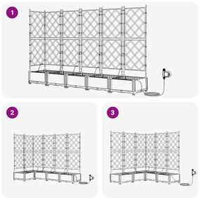 Jardineiras de Jardim 1 pc Preto 120 x 120 x 126 cm Plástico