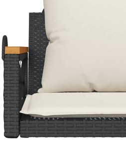 Banco baloiço com almofadões 63x62x40 cm vime PE preto