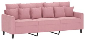 2 pcs conjunto de sofás com almofadões veludo rosa