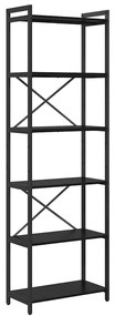 Estante Carvalho preto 60 x 30 x 188 cm Aglomerado
