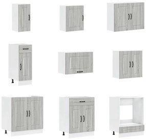 14 peças armário de cozinha conjunto Lucca cinza sonoma