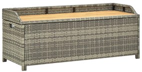 Banco de jardim c/ arrumação 120 cm vime PE cinzento