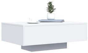 Mesa de centro com luzes LED 85x55x31 cm branco