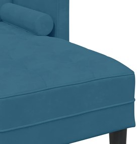 Sofá de Jardim vidaXL com Banco e Almofadas em Veludo Azul em L