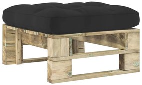 vidaXL Otomana de paletes para jardim pinho impregnado a verde