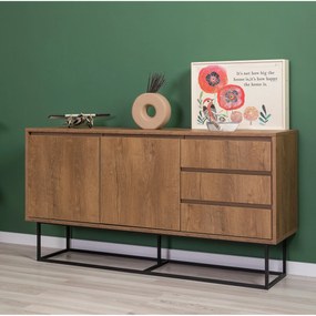 Conjunto de Mobiliário de Sala de Estar Laxus – Nogueira/Preto – 90x39
