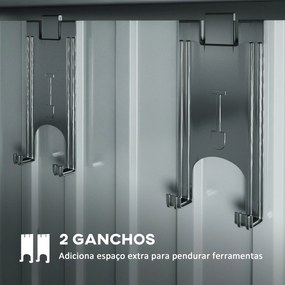 Abrigo de Jardim 2 m² 195x122x181,5 cm Abrigo de Armazenamento Metálic