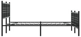 Estrutura de cama com cabeceira e pés 140x200 cm metal preto