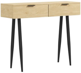 Mesa Consola Móvel para Entrada com 2 Gavetas e Pés de Aço Consola par
