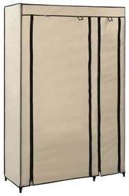 282422 vidaXL Roupeiro dobrável 110x45x175 cm tecido creme