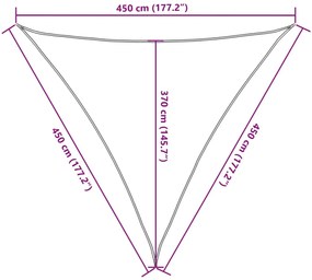 Para-sol estilo vela 160 g/m² 4,5x4,5x4,5 m PEAD castanho
