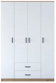 Roupeiro "Heimdall" - 4 Portas, 2 Gavetas - 140x210x51.5cm,, Nogueira