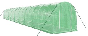 Estufa com estrutura de aço 36 m² 18x2x2 m verde