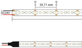 Fita LED Monocolor SMD2835, Samsung ChipLed, DC24V, 5m (168Led/m), 100W, CRI 90 - IP65, Branco neutro