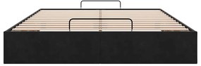 Estrutura de cama otomana sem colchão 140x190 cm veludo preto