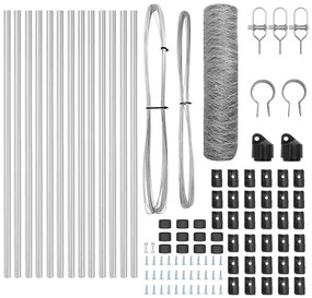 Conjunto de Cercas Conjunto de 2 Aço Galvanizado