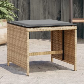 Bancos jardim almofadões 4 pcs 41x41x36 cm vime PE mistura bege