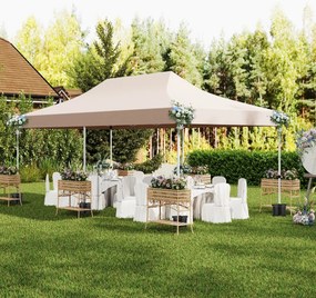 Tenda jardim, festas, eventos de 600 x 300 cm com 6 paredes laterais removíveis, com 6 pesos com bolsa de transporte Bege