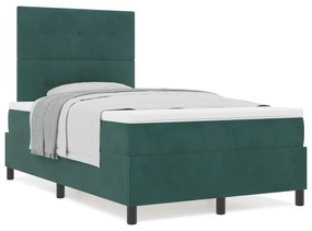 Cama Box Spring com Colchão vidaXL Verde Escuro 120x200 cm Veludo