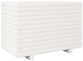 Vaso/floreira de jardim 70x40x49,5 cm pinho maciço branco