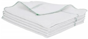 Panos de Limpeza 5 pcs 50x60 cm branco com riscas verdes