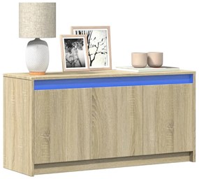 vidaXL Móvel de TV com luzes LED derivados de madeira carvalho sonoma