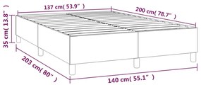 Estrutura de cama sem colchão 140x200 cm veludo azul-escuro