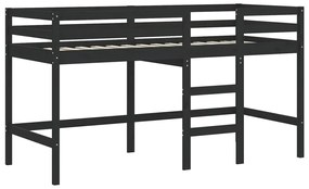 Cama alta p/ criança c/ cortinas 80x200 cm pinho maciço rosa