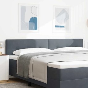 vidaXL Cabeceira com luzes de tira LED Ajustável Cinzeto 100 cm Veludo