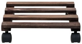 Bases com rodas p/ vasos 4 pcs madeira de cedro 25x25 cm