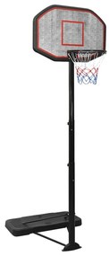 93649 vidaXL Tabela de basquetebol 258-363 cm polietileno preto