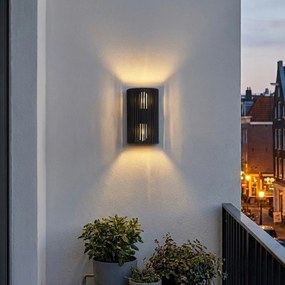 Candeeiro de parede Japandi preto com corda IP44 - Jayla