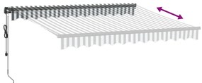 Toldo retrátil automático 300x250 cm antracite e branco