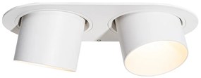 Set van 6 inbouwspots wit GU10 70mm kantelbaar 2-lichts - Installa Moderno