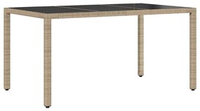 Conjunto de Jantar para Jardim 5 pcs Bege 150 x 90 x 75 cm